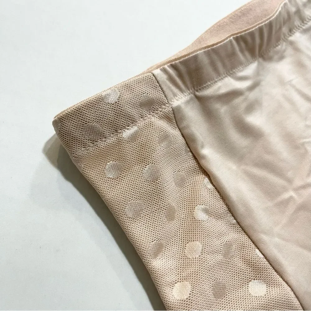 Assets by Spanx Tan/Nude Slip High Waist Polka Dot, Size L